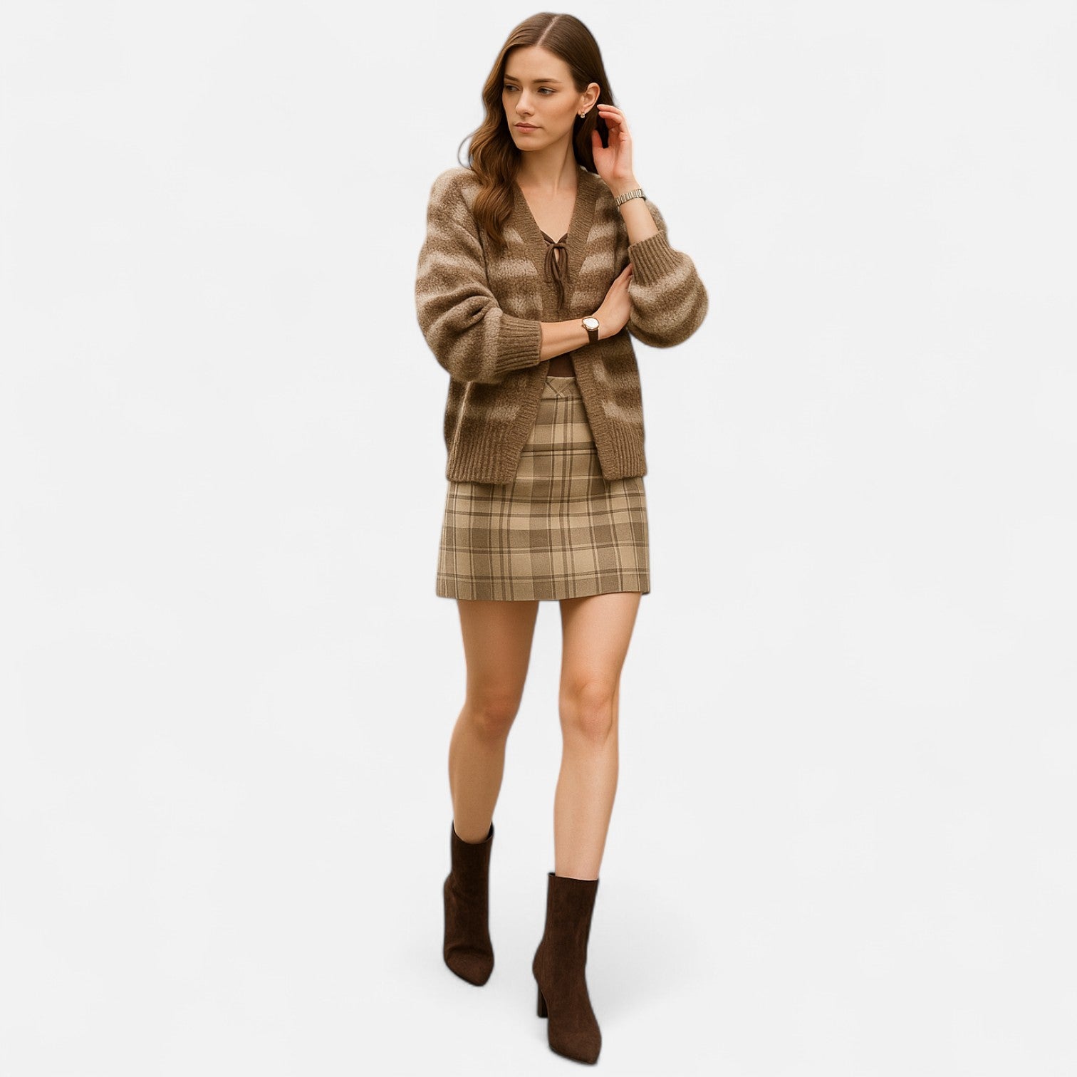 Masimon | Women’s White Pointed-Ankle Boot – Vintage Designer Style with Low Thin Heel