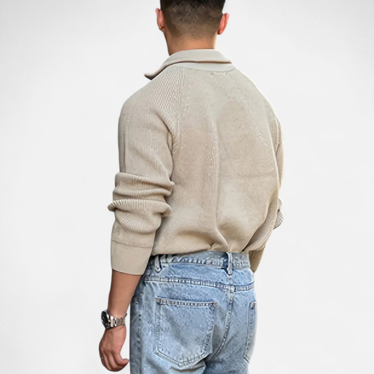 Masimon | Men’s Knit Sweater – Full-Zip Thick Heritage Style