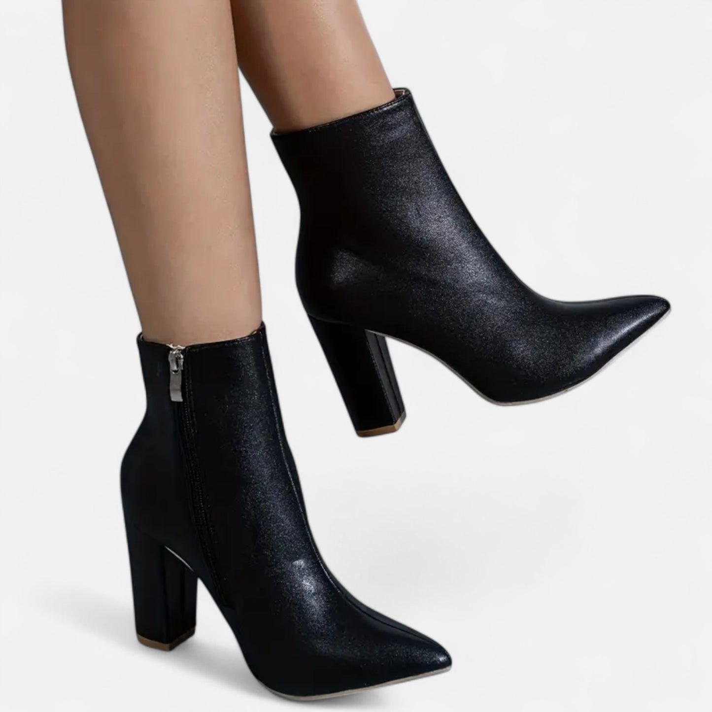 Masimon | Women’s Chelsea Boots – Point Toe Chunky Heel Elegance