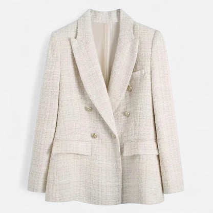 Masimon | Women’s Tweed Blazer – Vintage Double-Breasted Elegance