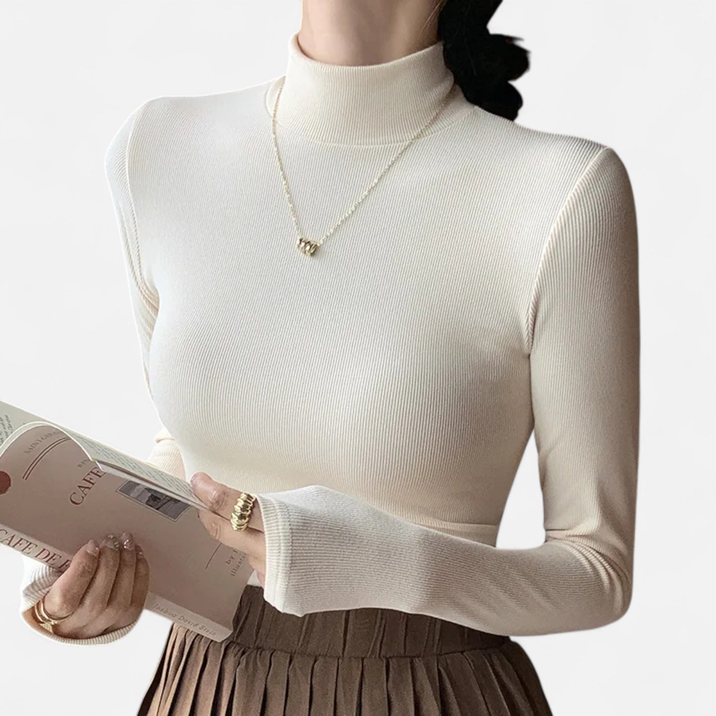 Masimon | Women’s Long Sleeve Sweater – Mid Neck Heritage Style