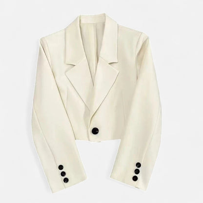 Masimon | Women’s Cropped Blazer – Notched Collar Elegance