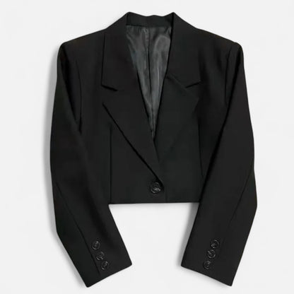 Masimon | Women’s Cropped Blazer – Notched Collar Elegance