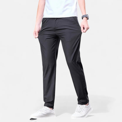 Masimon | Men’s Straight‑Leg Casual Suit Trousers – Elastic Waistband, Smart Everyday Comfort