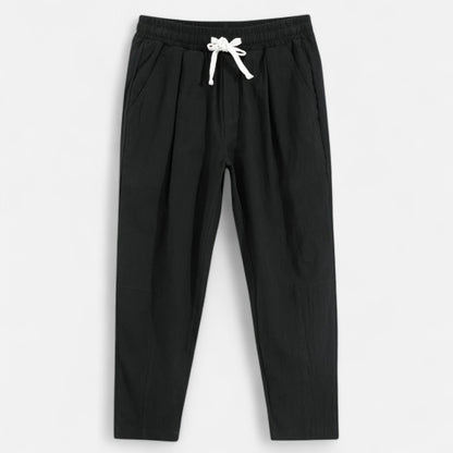 Masimon | Men’s Loosely-Fitted Cotton‑Linen Casual Trousers – Breathable Straight-Leg with Elastic Waist