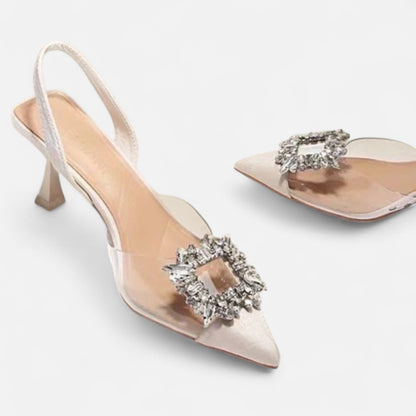 Masimon | Women’s Transparent High-Heel Stiletto – Crystal-Embellished Mesh Elegance for Spring & Autumn