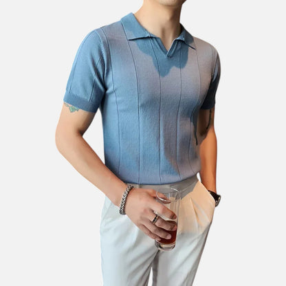 Masimon | Men’s Knitted Polo Shirt – Short‑Sleeve Summer Casual with Versatile Texture & Collar