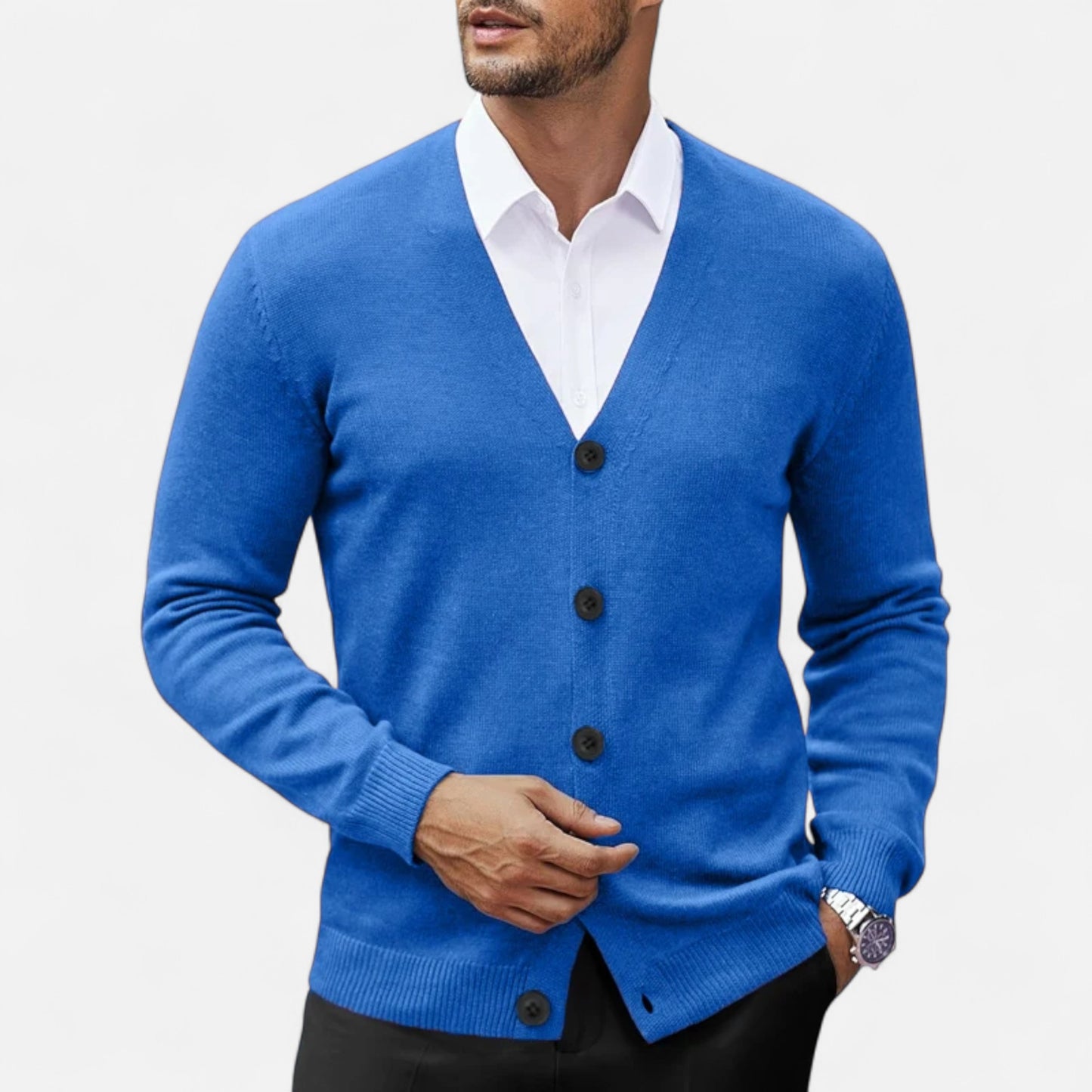Masimon | Men’s Cardigan – V-Neck Heritage Knitwear
