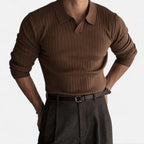 Masimon | Men’s Knit Polo – Solid Colour Heritage Elegance