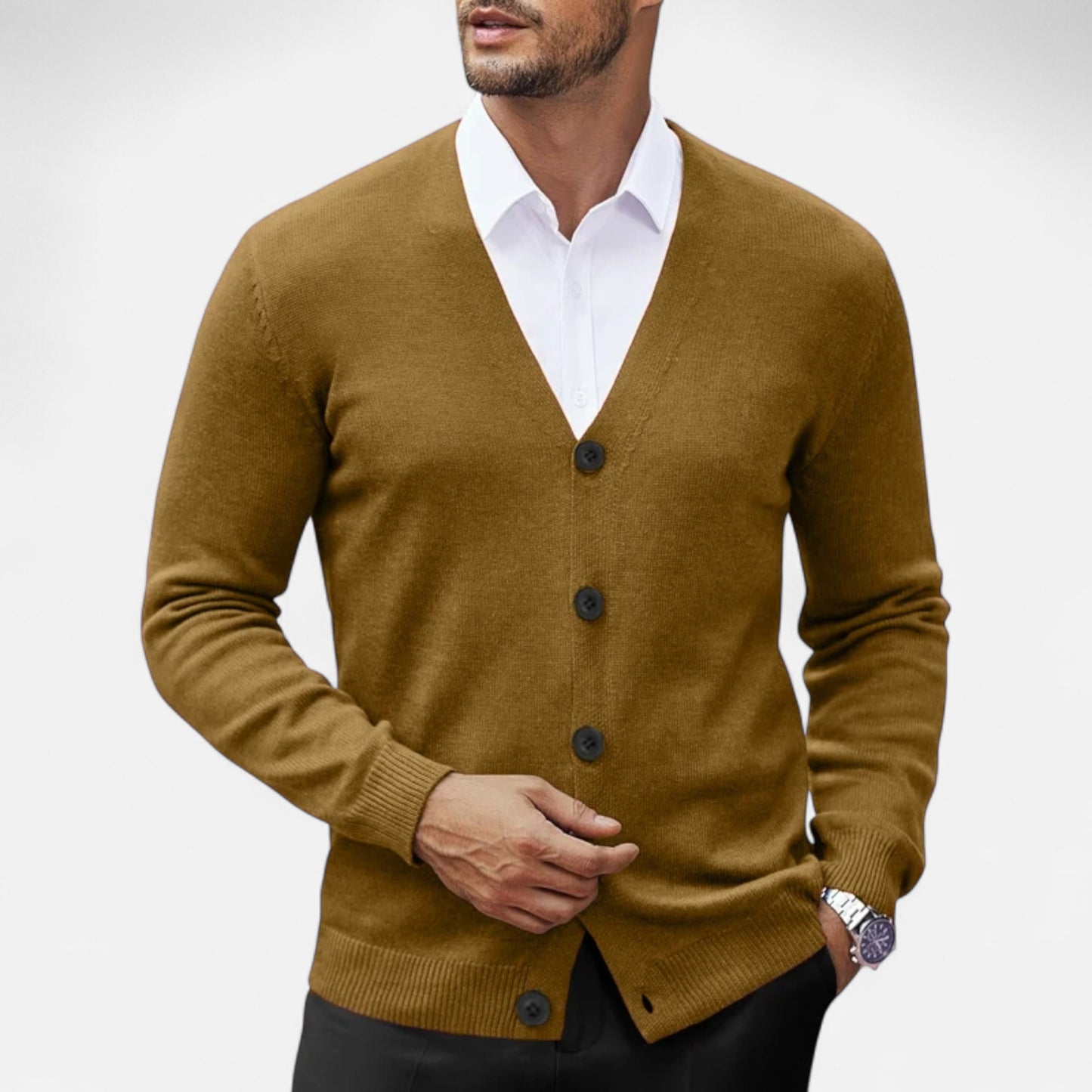 Masimon | Men’s Cardigan – V-Neck Heritage Knitwear