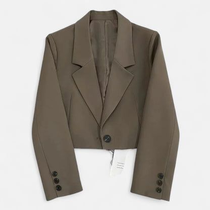 Masimon | Women’s Cropped Blazer – Notched Collar Elegance