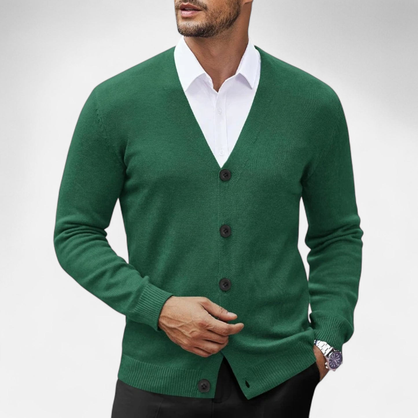 Masimon | Men’s Cardigan – V-Neck Heritage Knitwear