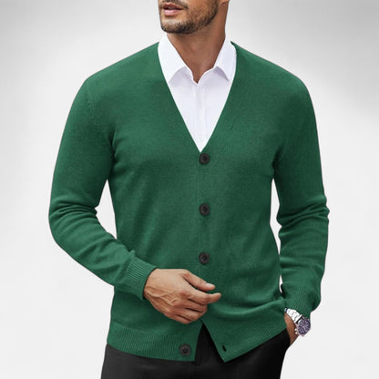Masimon | Men’s Cardigan – V-Neck Heritage Knitwear