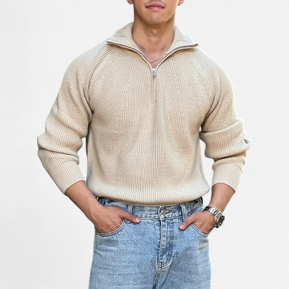 Masimon | Men’s Knit Sweater – Full-Zip Thick Heritage Style