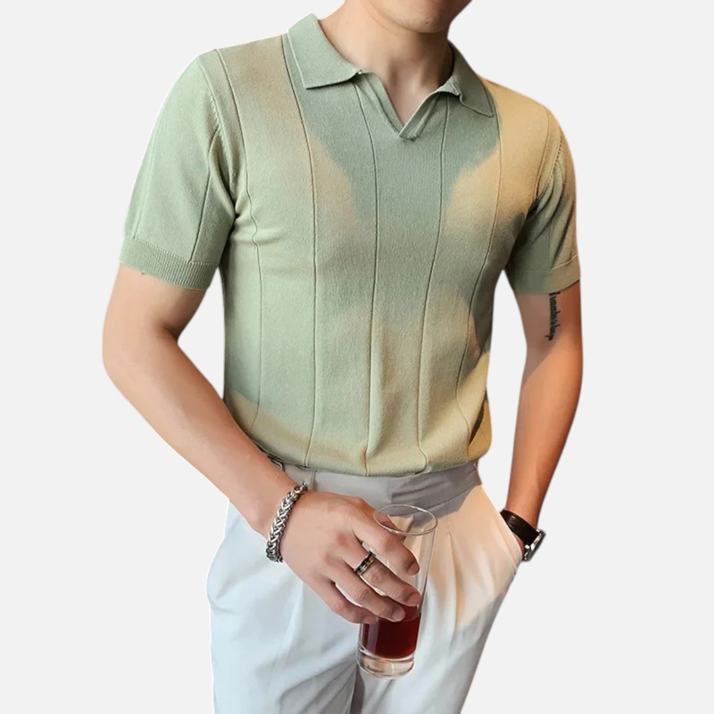 Masimon | Men’s Knitted Polo Shirt – Short‑Sleeve Summer Casual with Versatile Texture & Collar