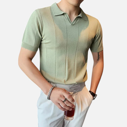 Masimon | Men’s Knitted Polo Shirt – Short‑Sleeve Summer Casual with Versatile Texture & Collar