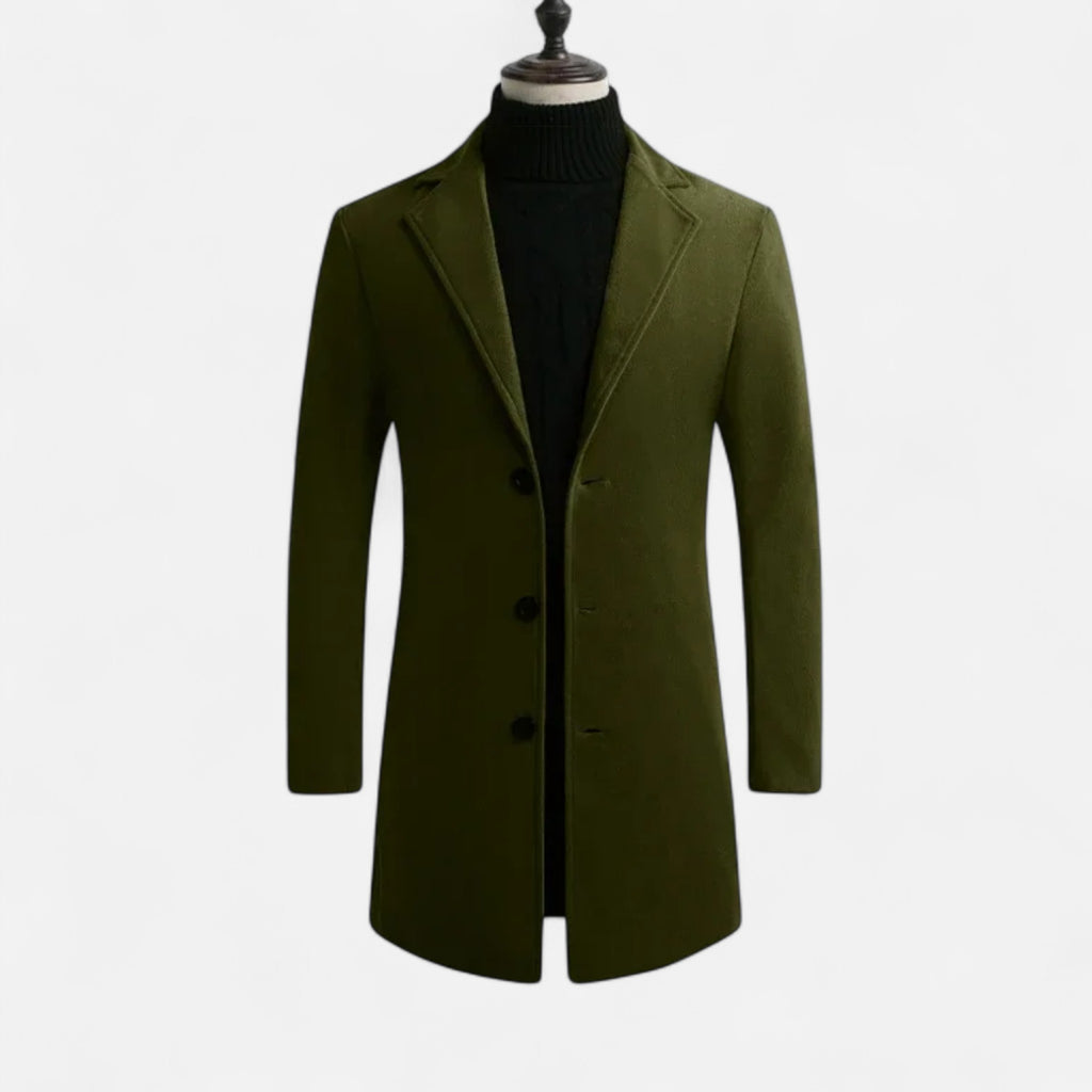Masimon | Men’s Long Coat – Wool Blend Pure Elegance