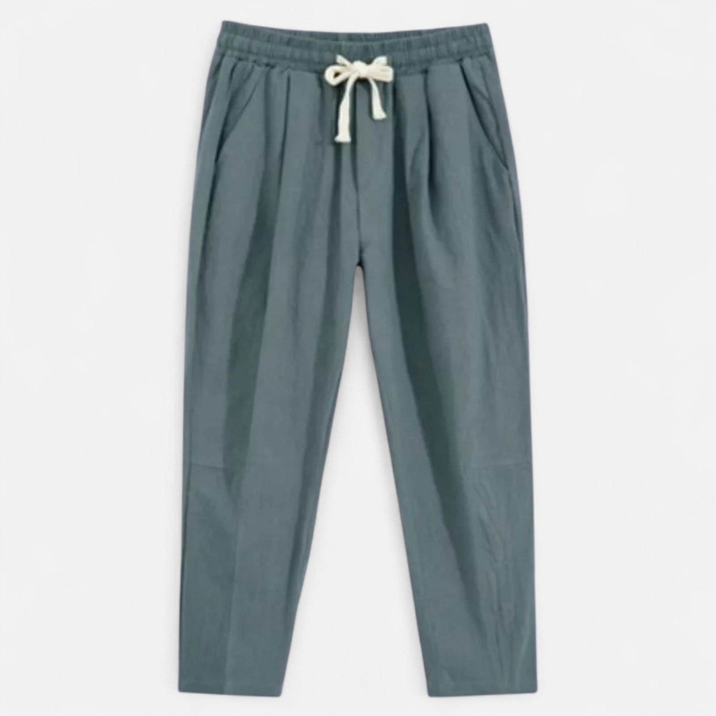 Masimon | Men’s Loosely-Fitted Cotton‑Linen Casual Trousers – Breathable Straight-Leg with Elastic Waist