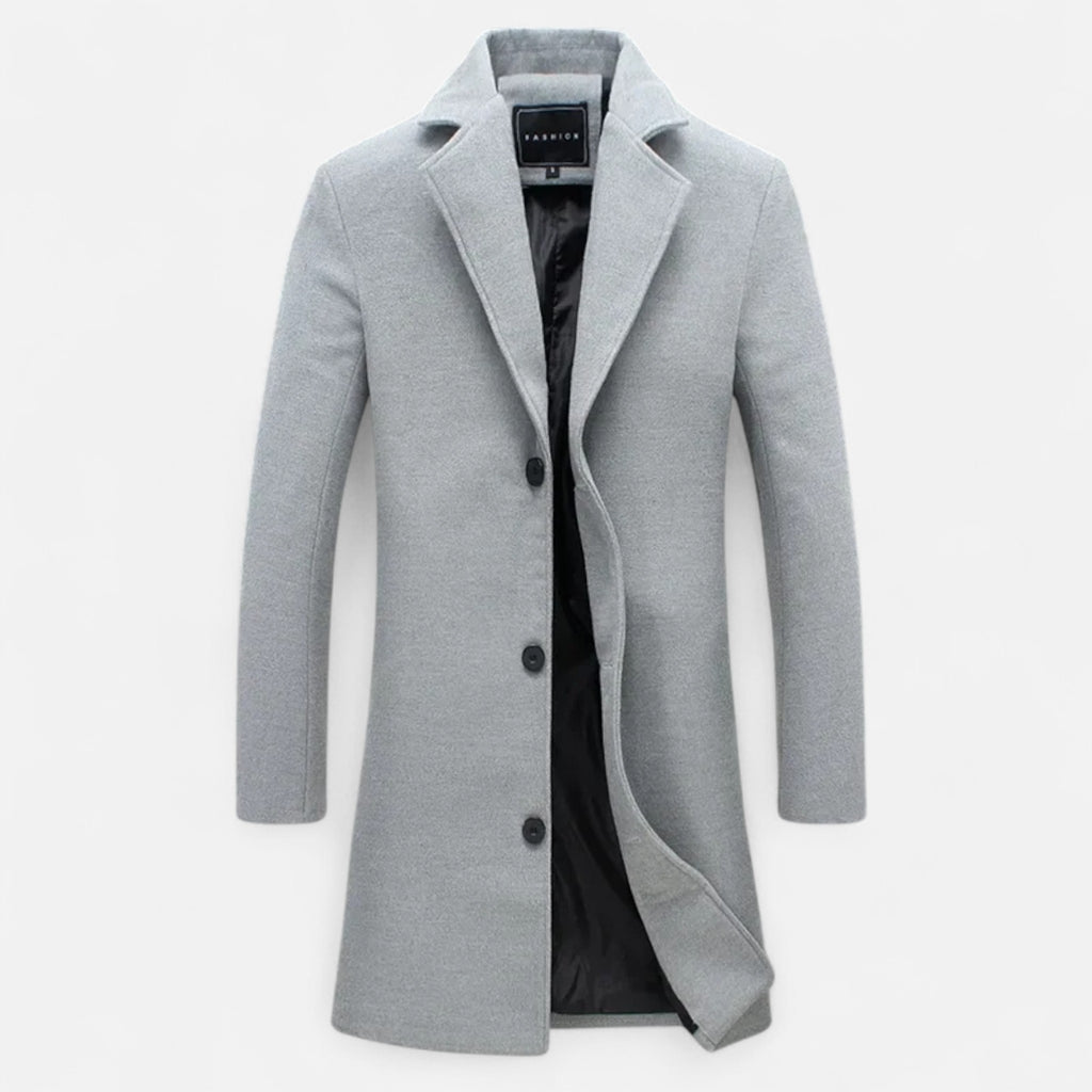 Masimon | Men’s Long Coat – Wool Blend Pure Elegance
