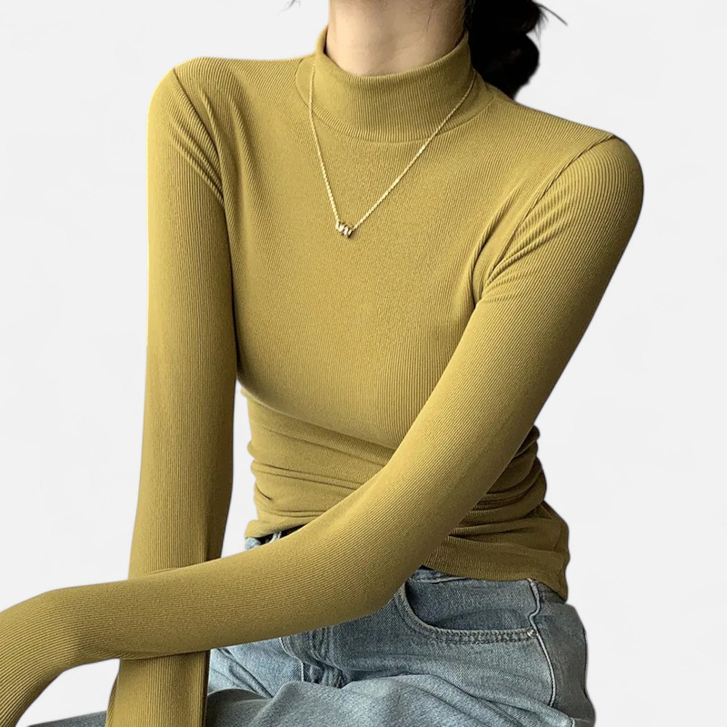 Masimon | Women’s Long Sleeve Sweater – Mid Neck Heritage Style