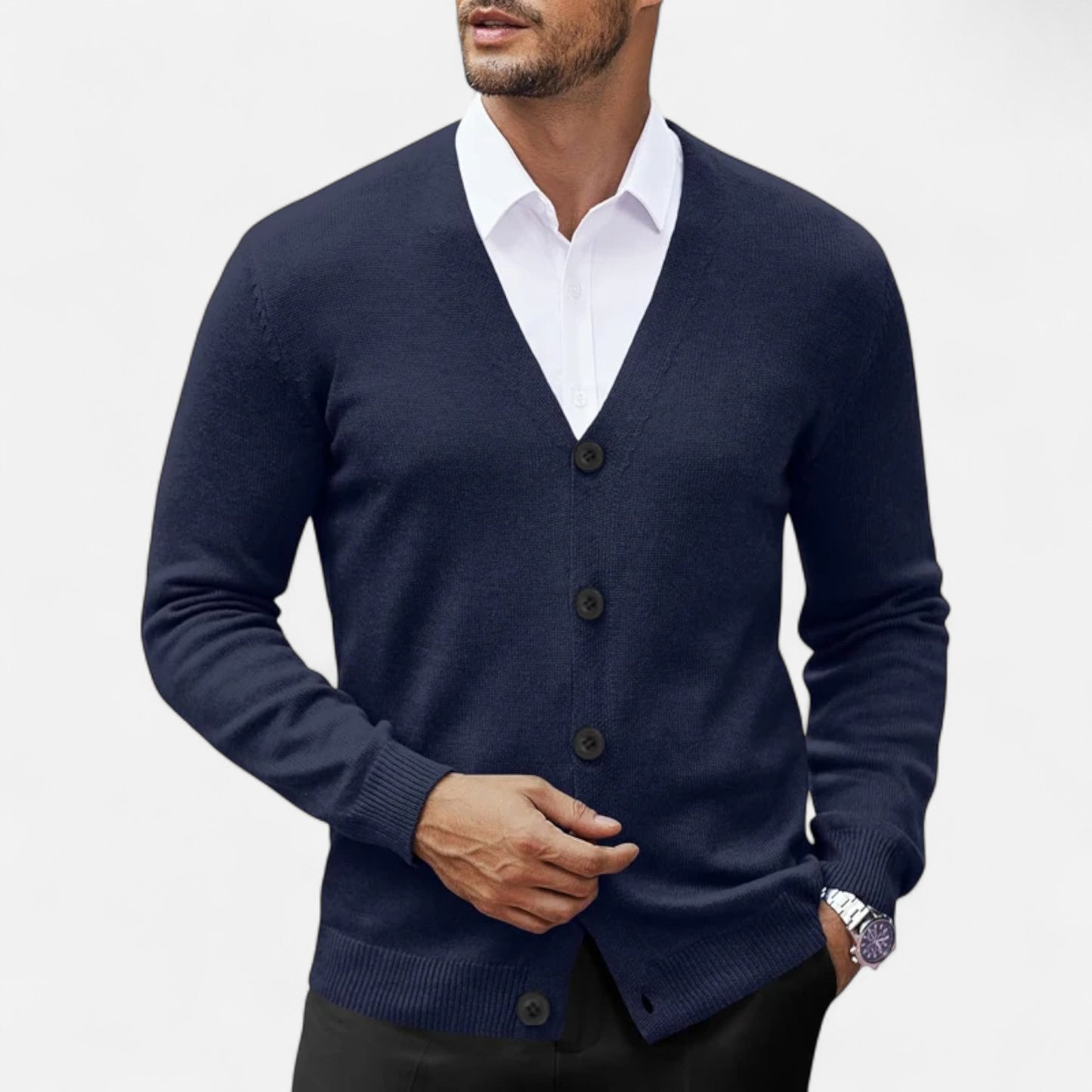 Masimon | Men’s Cardigan – V-Neck Heritage Knitwear