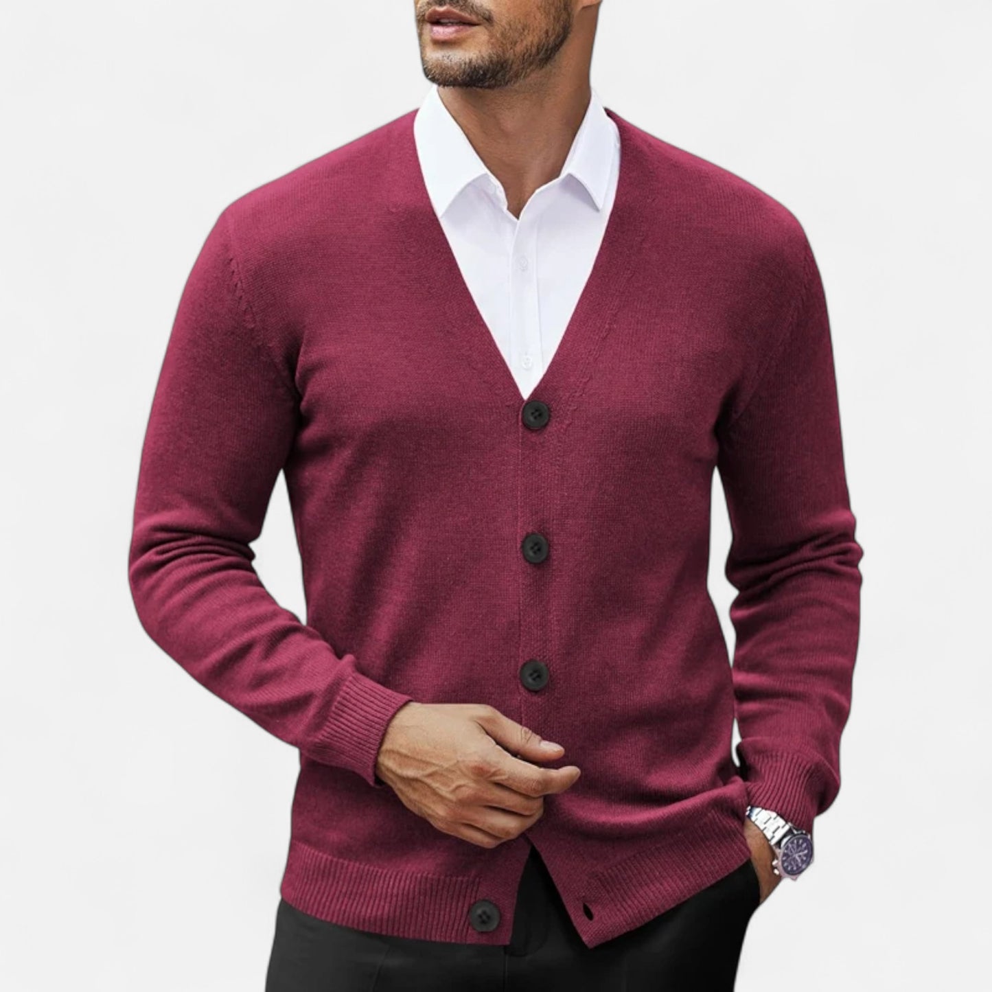 Masimon | Men’s Cardigan – V-Neck Heritage Knitwear